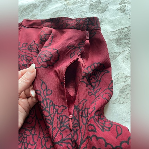 Vintage Harold’s Red Black Floral Midi Skirt Rayon Whimsigoth Witch Vamp Goth - Picture 6 of 8